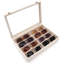 Organisateur de lunettes de soleil en velours, boîte de rangement pour lunettes, boîte de rangement pour lunettes de soleil, vitrine à lunettes avec 8 fentes