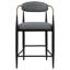 Ensemble de 2 chaises de comptoir rembourrées en tissu gris foncé Renfroe