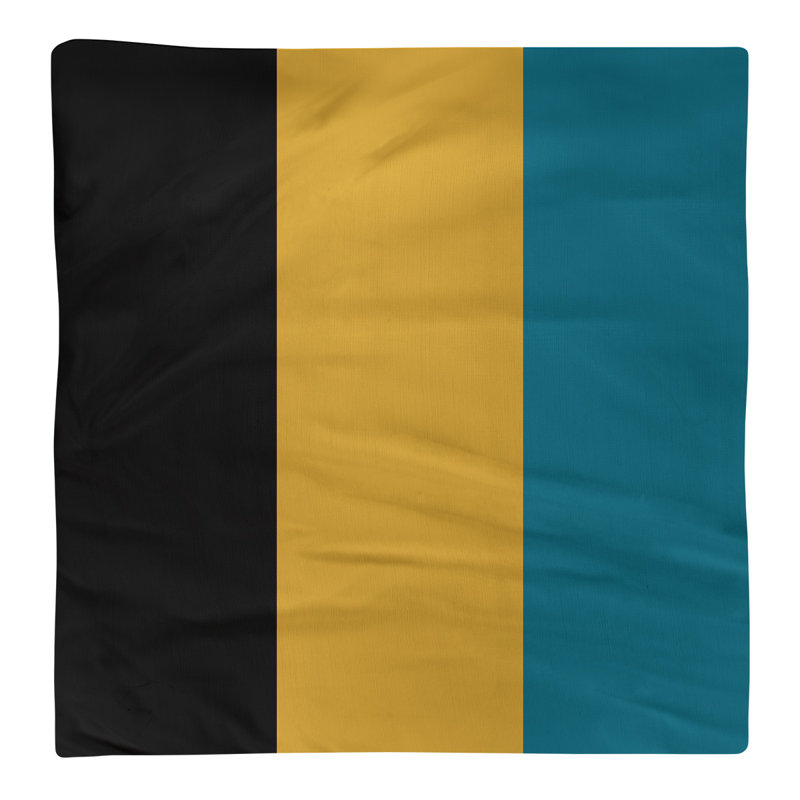 Cotton Striped Square Napkin, 22" H x 22" W, Black/Gold/Aqua, Football Team Stripes Jacksonville
