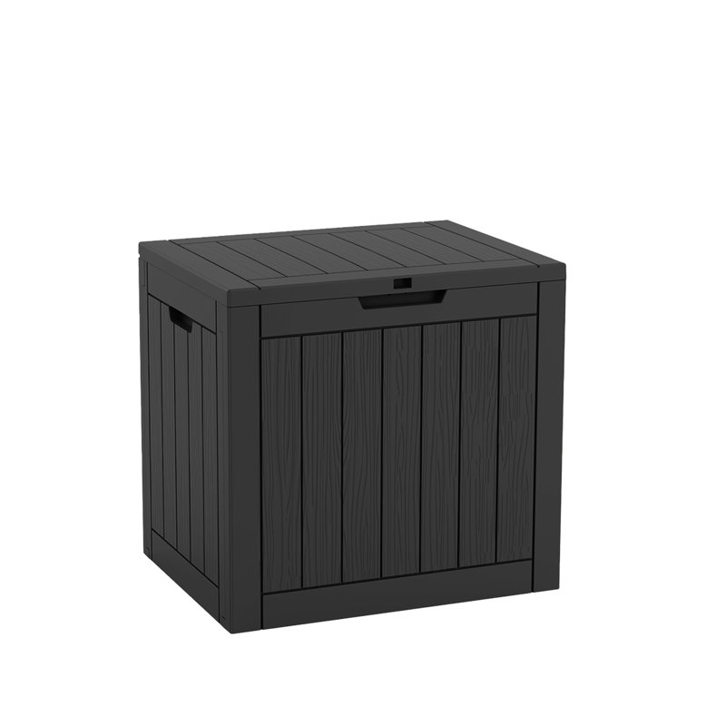 22.11'' W 30 Gallon Water Resistant Resin Lockable Deck Box, Black