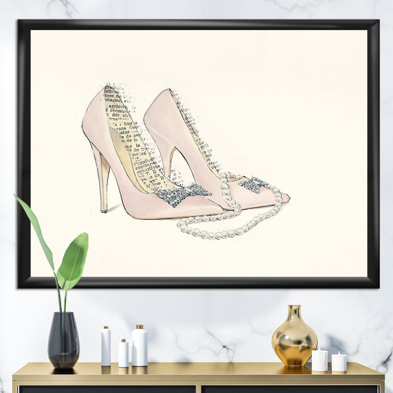 Cadre photo « glamour black diamond stiletto ii », reproduction sur toile, H 30 po x l 40 po x P 1,5 po, Cadre noir