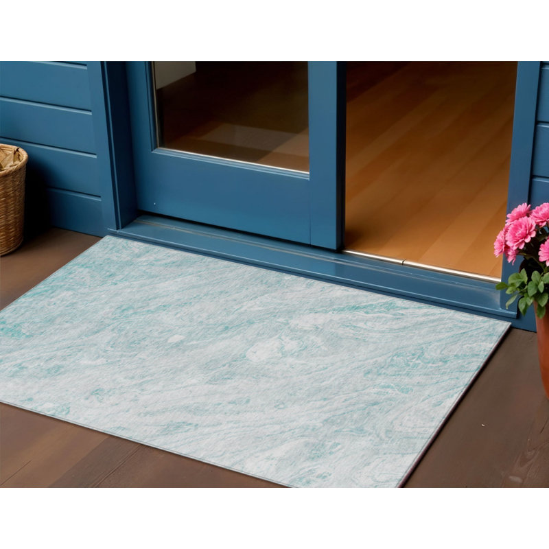 Tapis intérieur lavable abstrait ivoire 3 pi x 5 pi