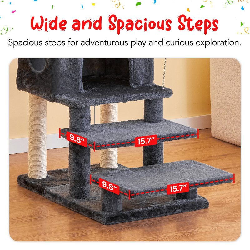 Tour pour arbre à chat 28,7 po, Gris foncé