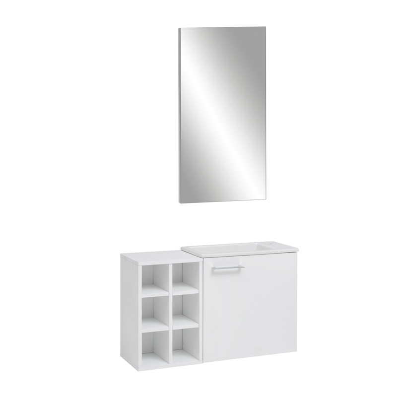 Pablo Vanity & Mirror Set, White