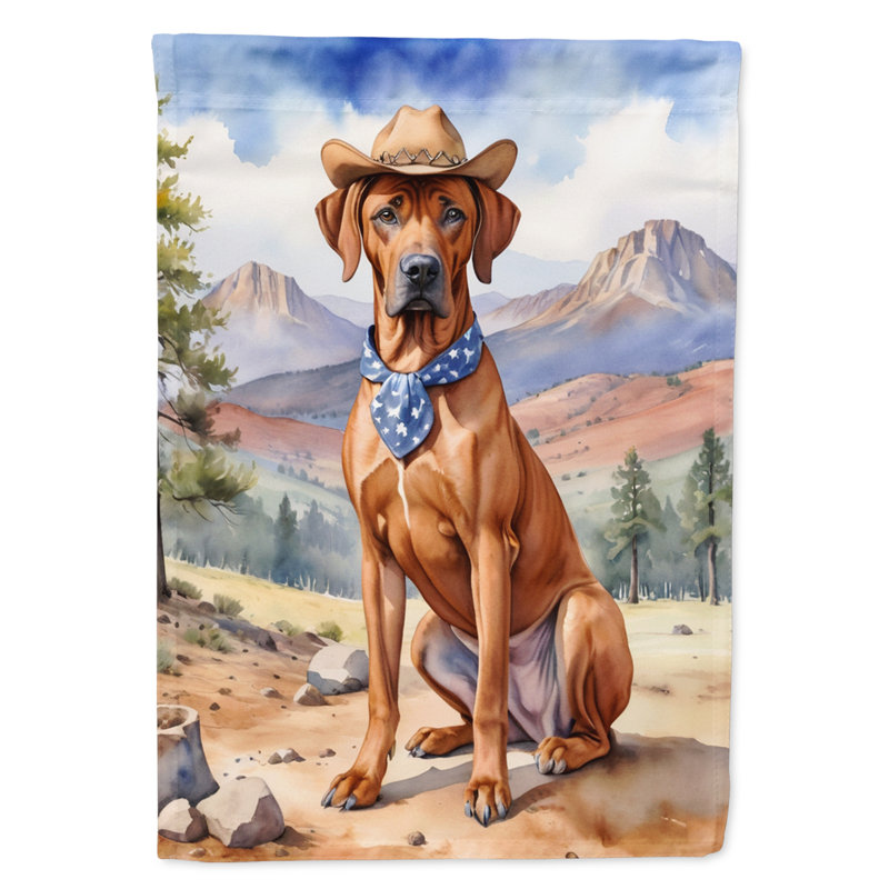 Drapeau Cowboy Welcome House, Chien de Rhodésie à crête dorsale