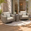Chaises berçantes pivotantes pour patio en osier 2 personnes avec table d'appoint Chayenne