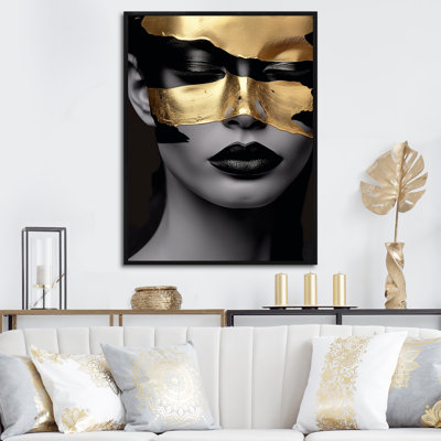 Black and gold Gilded woman Photo I - Woman Wall Art