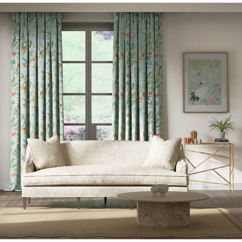 Ella Fabric, Sky/Fig Leaf/Nectarine