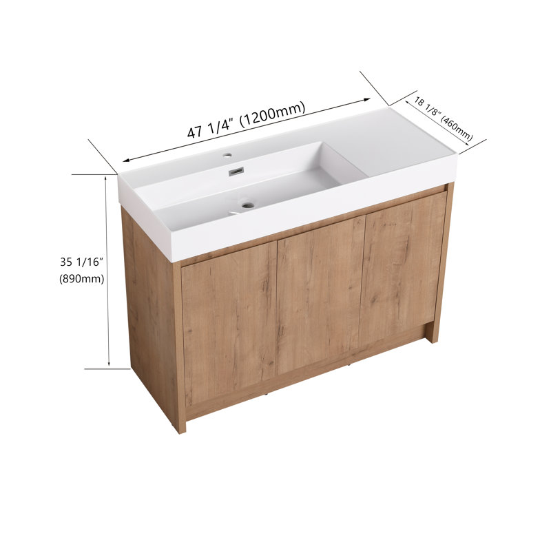 Meuble-lavabo simple 47,26 po avec comptoir en résine