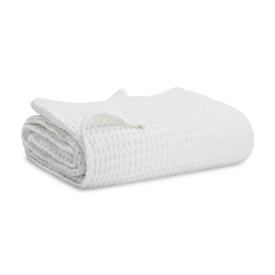  100% Cotton Waffle Weave Blanket Breathable Skin-Friendly Soft Lightweight Blankets - Perfect Warm Textured Blanket Layer - Size for Couch Bed & Sofa