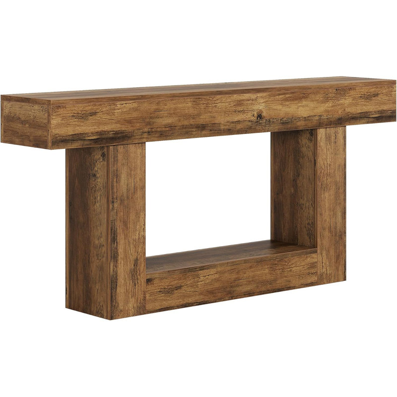 2-Tier Hall Table,Sofa Table,Console Table, Rustic Brown