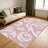 Pink Scroll carpet-easy to clean, machine-washable, soft and comfortable; suitable for door mats, kitchens, living rooms, bedrooms, corridors, and laundry areas. Easy to clean, durable carpet for home decoration.-129871226