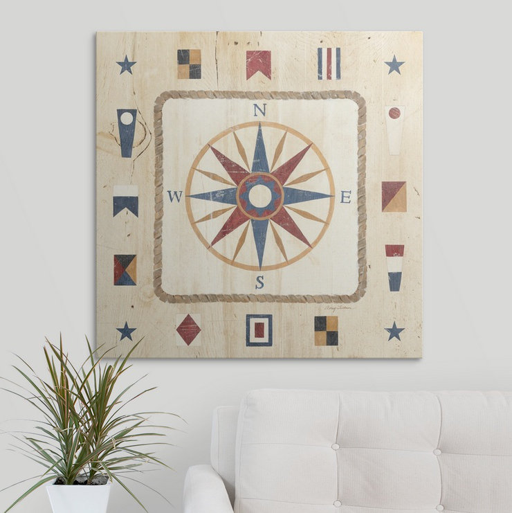 «Compass Rose», impression d'art graphique Sultana, H 35 po x l 35 po x P 1,5 po, Toile