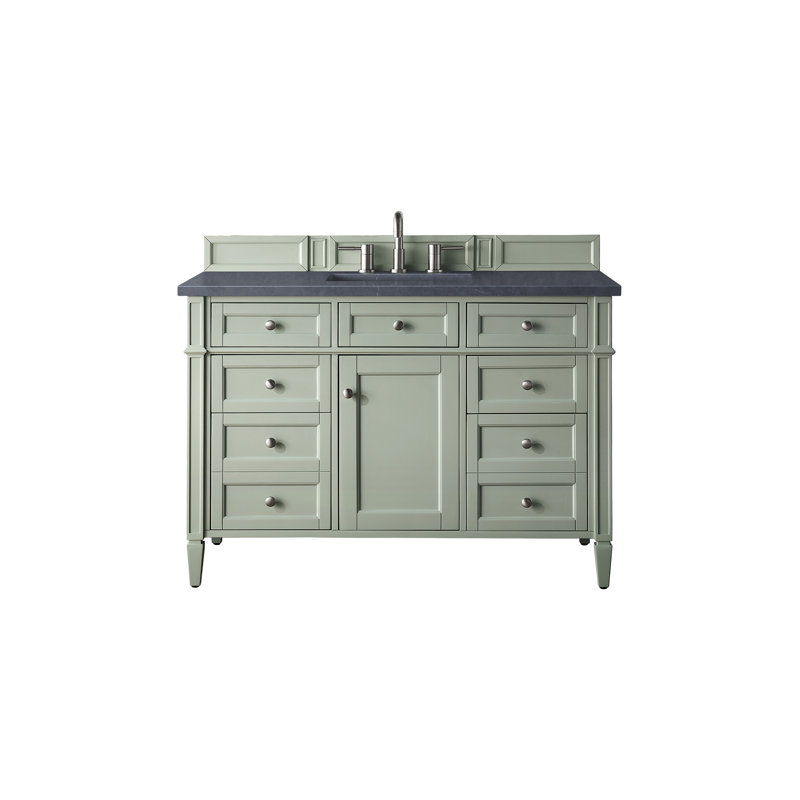 Brittany 48'' W Single Vanity, Sage Green, Charcoal Soapstone, 8" Widespread