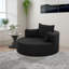 Fauteuil demi-tonneau d'appoint rembourré en tissu de chenille pivotant à 360 degrés Modern-965338847