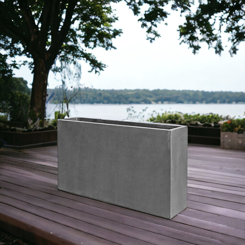 Creasman Fiberstone Planter Box, Blanc, H 6 po x l 12 po x P 5,5 po