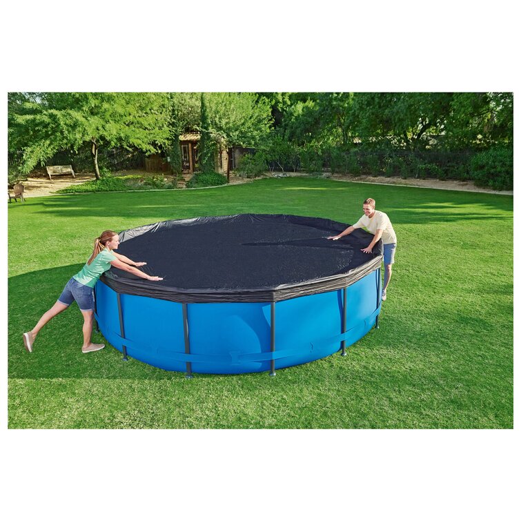 Bestway Flowclear Round 14' Pool Cover for Above Ground Frame Pools (Cover  Only), 1 Piece - QFC