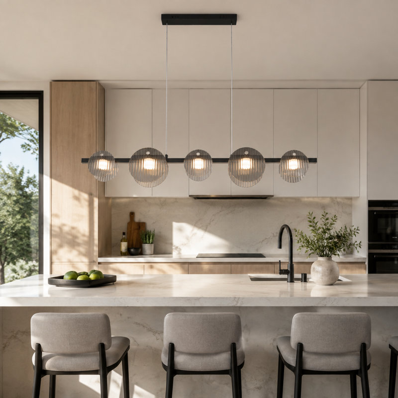 Suspension linéaire moderne avec source lumineuse DEL intégrée