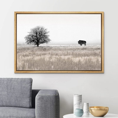" Countryside Bison Buffalo Tree Landscape "