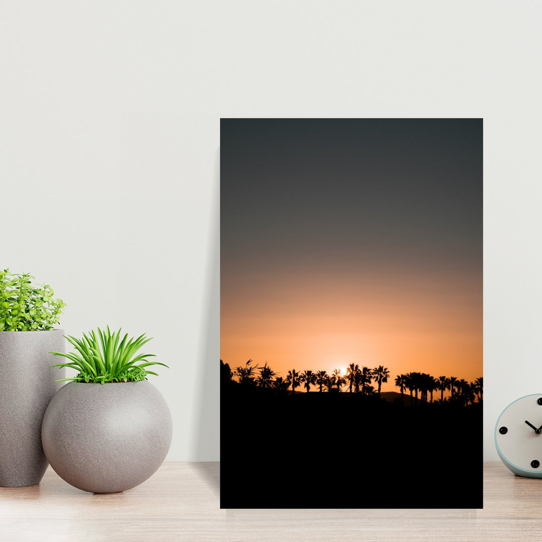Tropical Sunset Palms Peaceful Serene Tranquil Palm Tree Landscape Nature Wall Art Print
