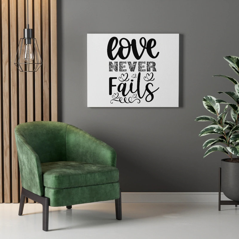 Love Never Fails - Wrapped Canvas Print, 30cm H x 41cm W