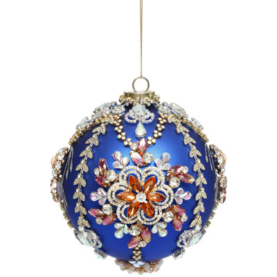 Ornement boule de roi, bleu, 5 pouces