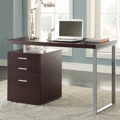 Cappuccino Desk With Ample Storage For Office Supplies And Files 3 In Appealing Decor