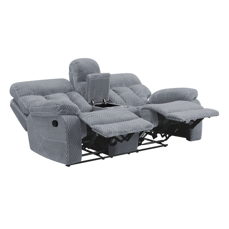 Canapé inclinable Carlett, Polyester 100 % brun / gris, H 42 po x l 87 po x P 38 po, Manuel