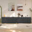 Buffet 59 po avec 4 portes, texture ondulée 3D, rangement autoportant pour la salle à manger et le salon-311221062