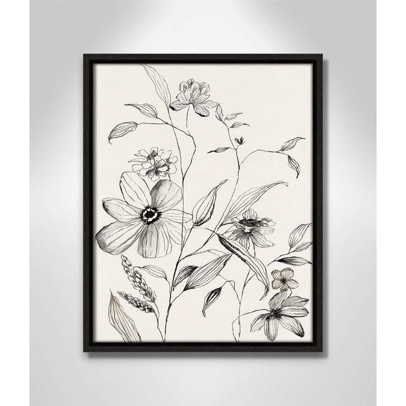 «Petal Harmony II» par Emma Peal, Toile encadrée flottante espresso, Non, H 15,5 po x l 12,5 po x P 2 po