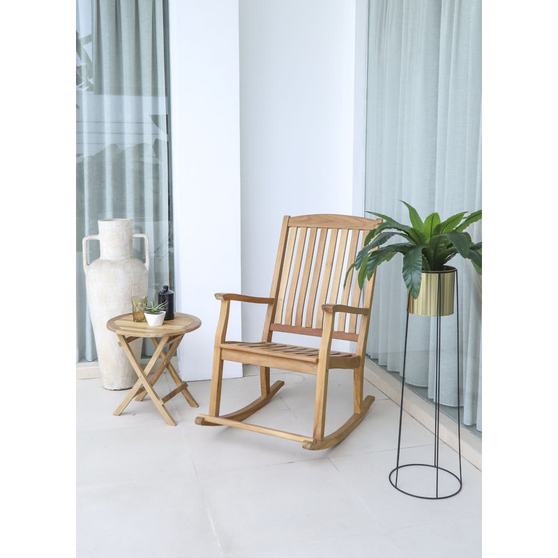 Nordic Teak - Abdouallah Natural Teak Outdoor Round Folding Side Table 20.0"