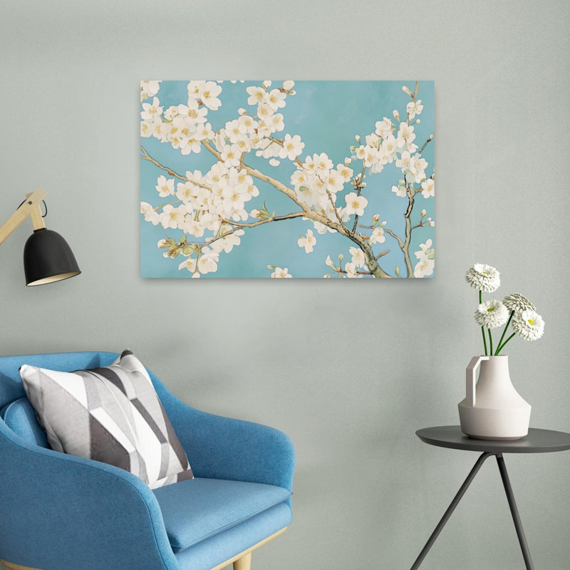 White Blossoms Blue Sky 1 Piece Wrapped Canvas Wall Art, 60.96 cm H x 40.64 cm W