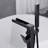 Bathroom Freestanding Waterfall Tub Filler Matte Black Floor Mount Faucet With Hand Shower-127305560