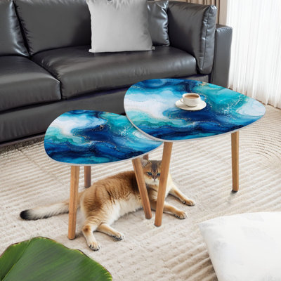 Ensemble de 2 tables basses gigognes Triangle