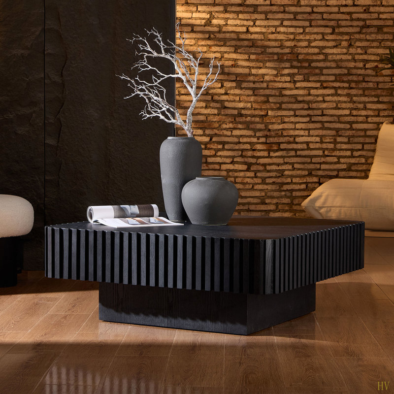 Table basse carrée 35,43 pouces Handcraft Modern, Noir
