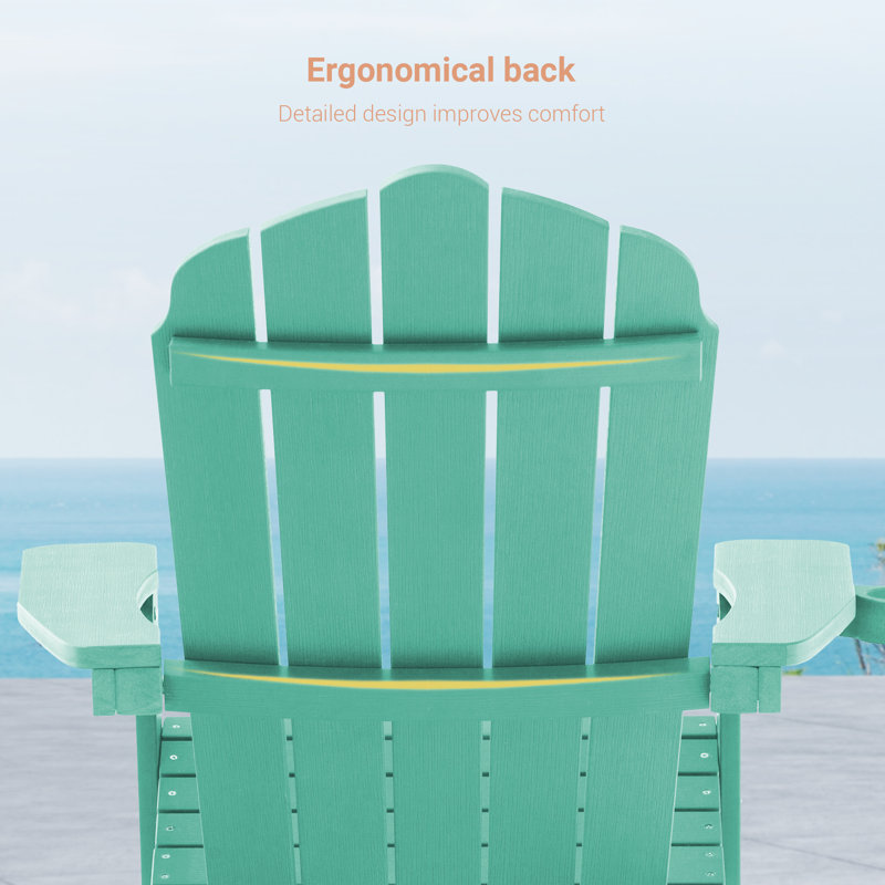 Chaise Adirondack pliante en plastique Shubhika, Vert clair