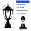 Lampadaire solaire d'extérieur en aluminium noir (lot de 2)-129936731