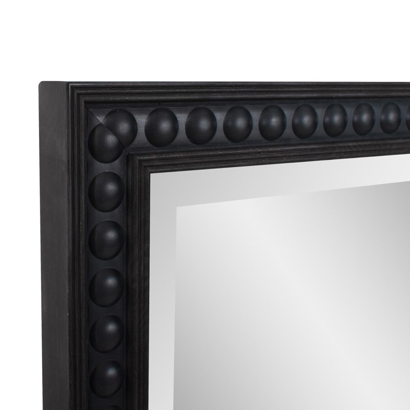 Miroir de coiffeuse perlé, Noir, noir, noir, noir, 28 po x 22 po