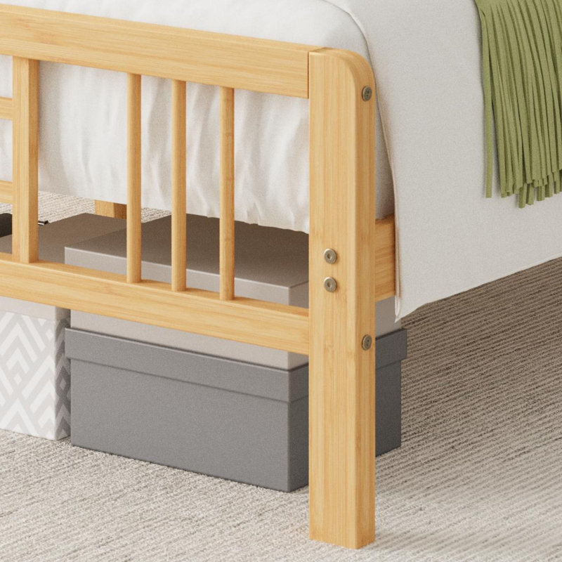 Eco-Friendly Bamboo Bed Frame - No Box Spring, 1500lb