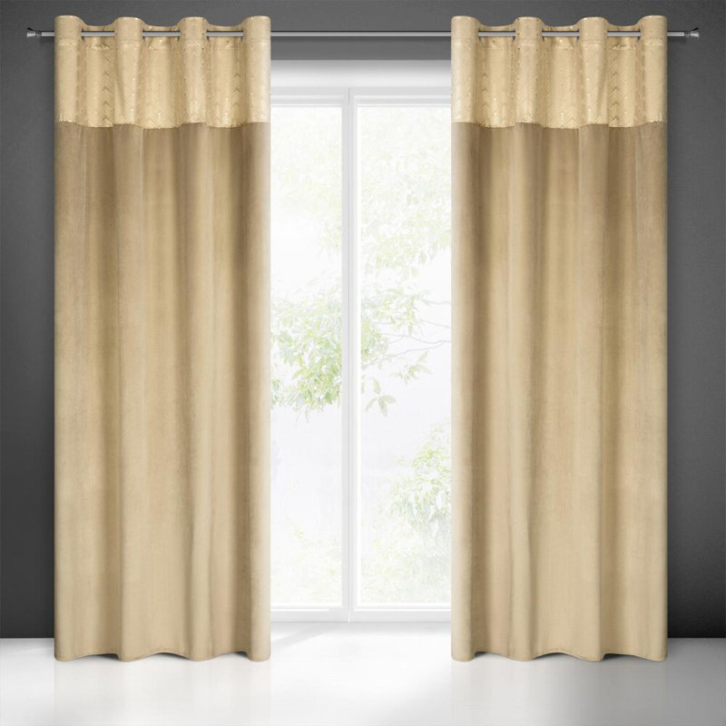 Elen Blackout Curtain Single Panel, Gold