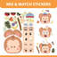 Party Animals Face Design Kids Stickers - 48 Sheets with Animals Pack