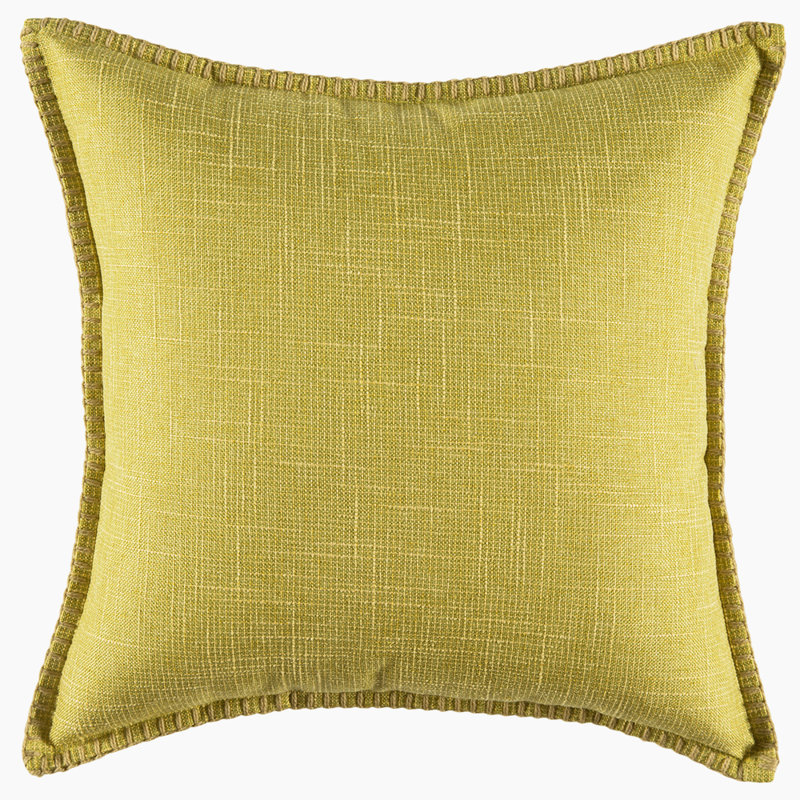 Coussin en tissu, 18 po x 18 po, Jaune, Oui
