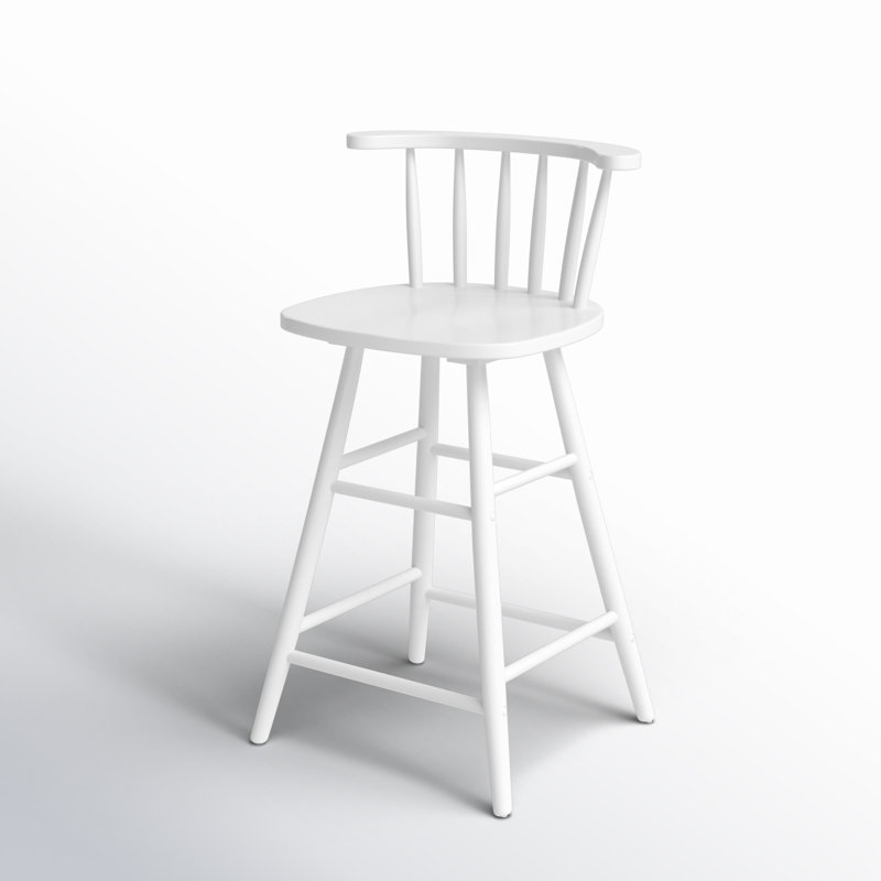 Wood Counter Stool, White