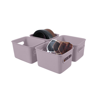 Ensemble de paniers en plastique nervuré