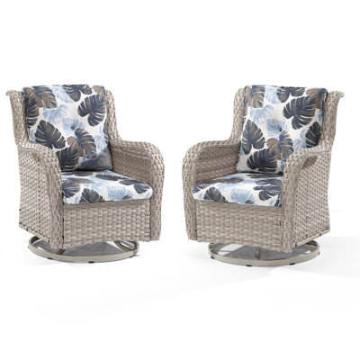 Chaise de patio pivotante avec coussins
