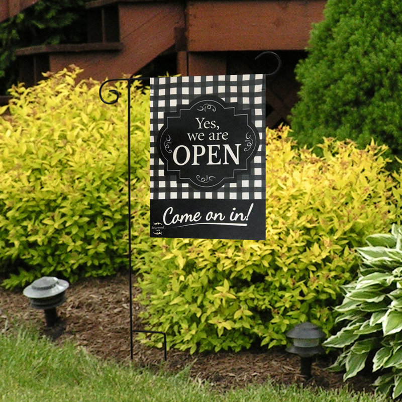 Drapeau de jardin We We Open Everyday