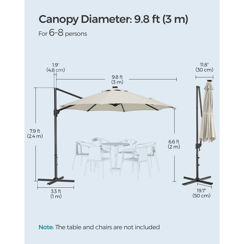 Ceridwyn 300cm Balcony Parasol