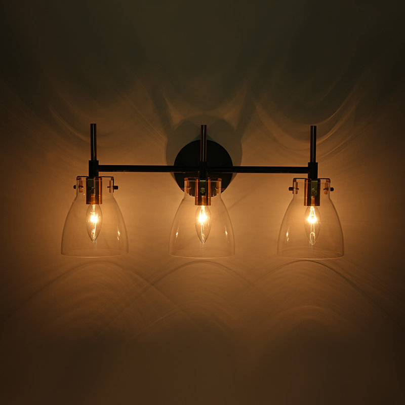 Applique murale en verre 3 lumières