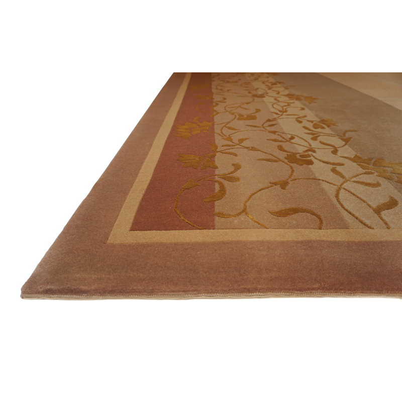 Presidential Hand Knotted Floral Area Rug in Rose, Rectangle 8' x 10'