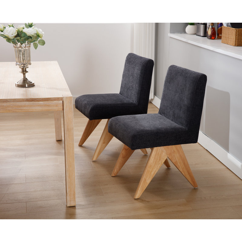 Charies Upholstered Dining Chair, Black, Black